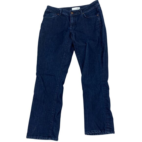 Ann Taylor Loft Woman's Jeans Size 25 Curvy Kick Crop Dark Wash Straight Leg - Picture 1 of 9